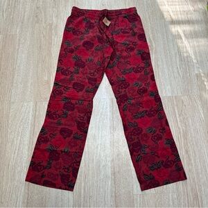 Lucky Brand Red Floral Flannel Pajama Pants Size S